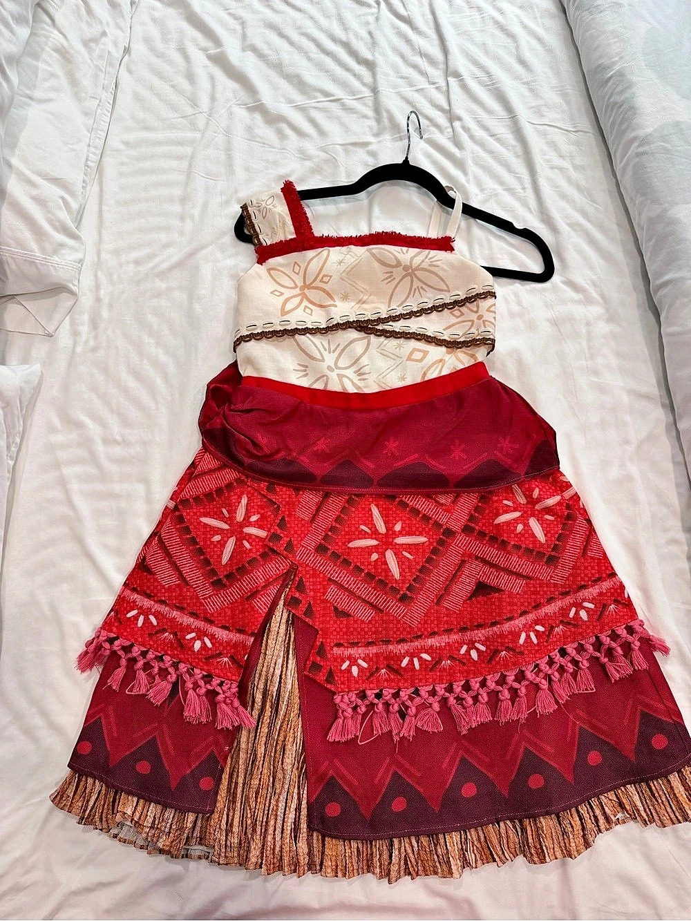 Disney Moana 2 Costume Dress for Girls Red & Cream SZ 11-12
